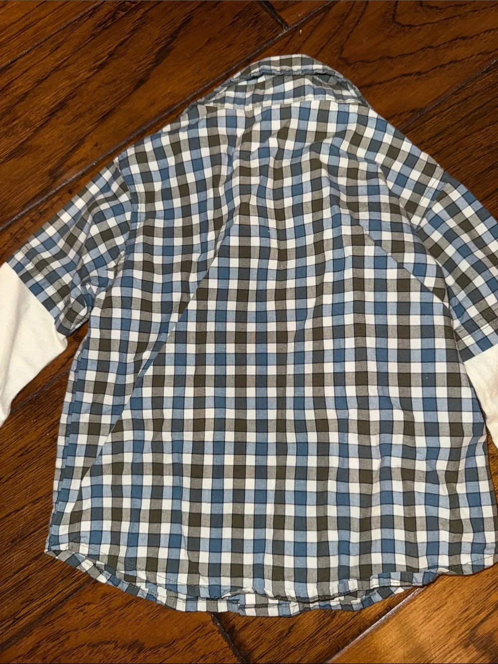 Gymboree Blue, Navy & White Plaid Button-Down Shirt